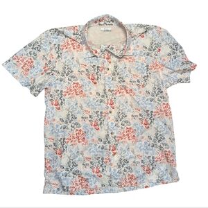 Columbia Men's PFG Vented Red White Blue USA PFG Fish FisFloral Button-Up Shirt